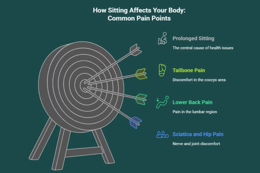 Common pain points that affect the body when sitting