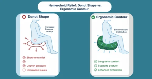 Comparison of donut cushion and ergonomic cushion designs