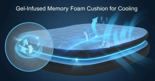 Gel-Infused Memory Foam Seat Cushion for Cooling