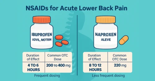 Ibuprofen vs Naproxen comparison chart for acute lower back pain relief