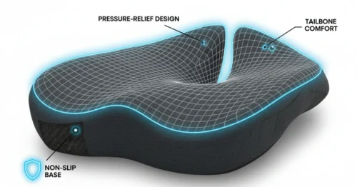 Non-slip Portable Seat Cushion for Dining Chair, Car Seat, and Office Use