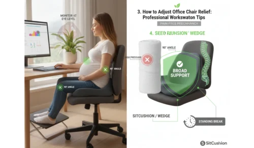 Ergonomic pregnancy sitting posture halfway position neutral pelvis