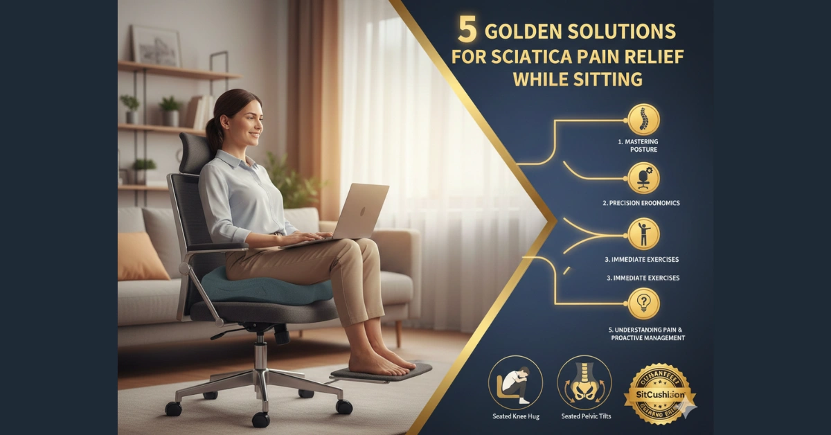 5 Golden Solutions for Sciatica Pain Relief While Sitting (Including Best Posture and 3 Immediate Exercises)