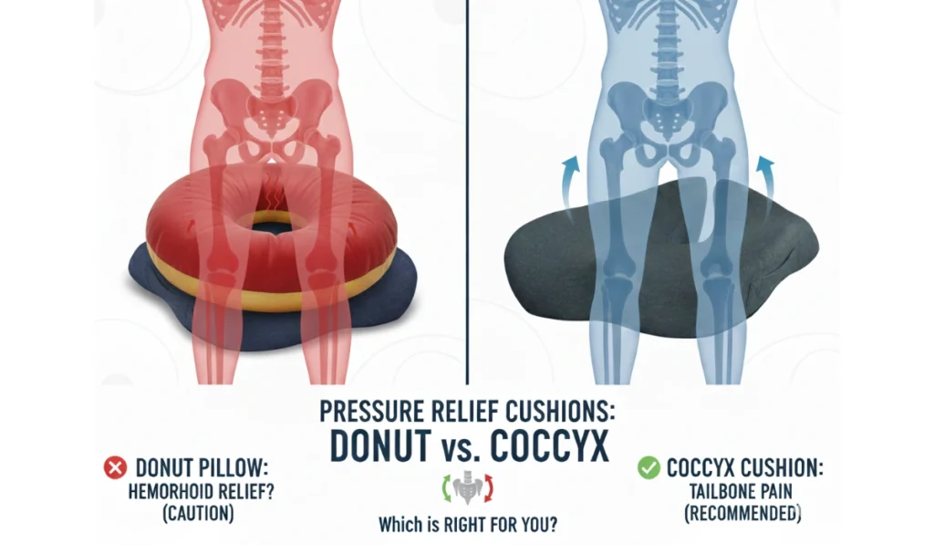U shaped cushion hemorrhoids vs doughnut pillow
