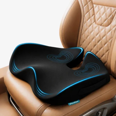 Sitcushion Premium Car Seat Cushion for Driving Sciatica Relief _ Black
