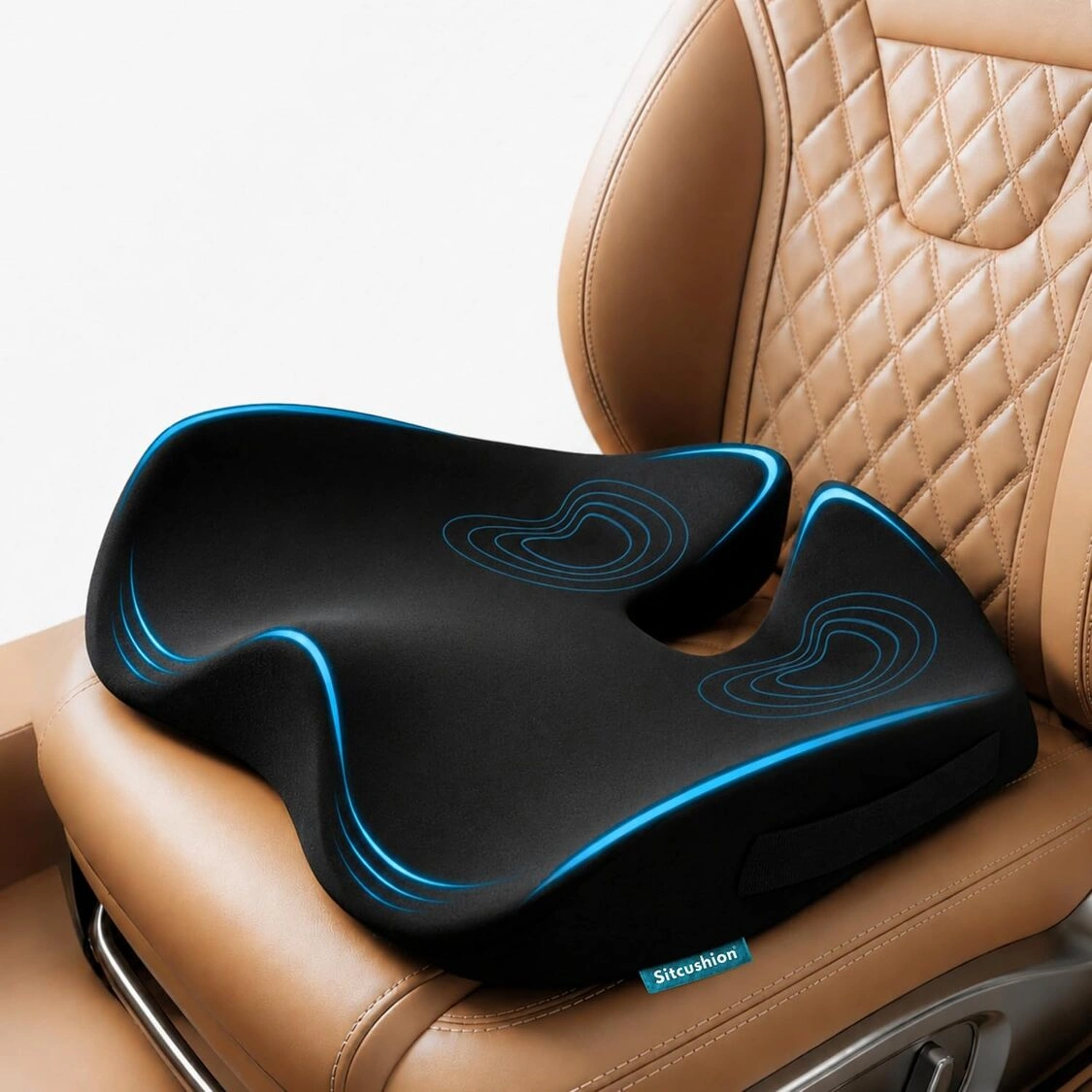 Sitcushion Premium Car Seat Cushion for Driving Sciatica Relief _ Black
