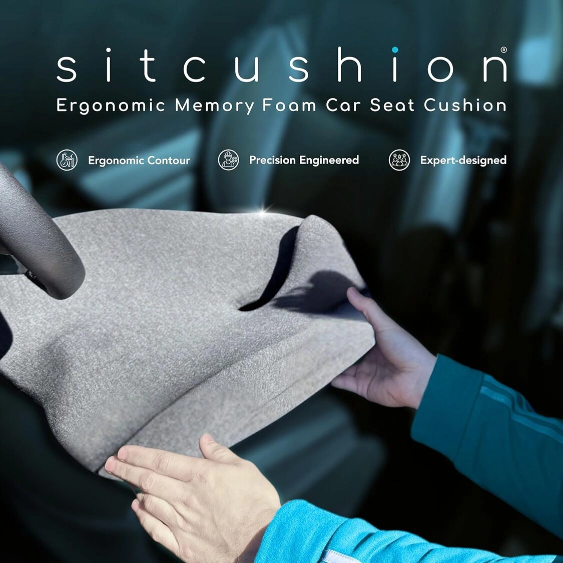 Ergonomic memory foam car seat cushion