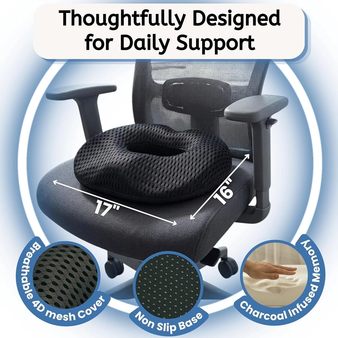 Thoughtfully designed for daily support _ Sitcushion Donut seat cushion