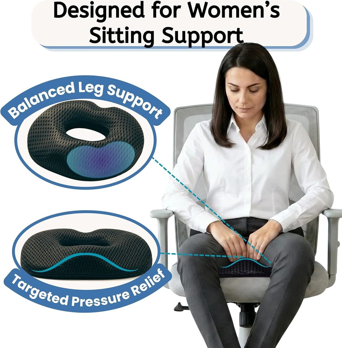 designed for women's sitting support _ Sitcushion Donut seat cushion